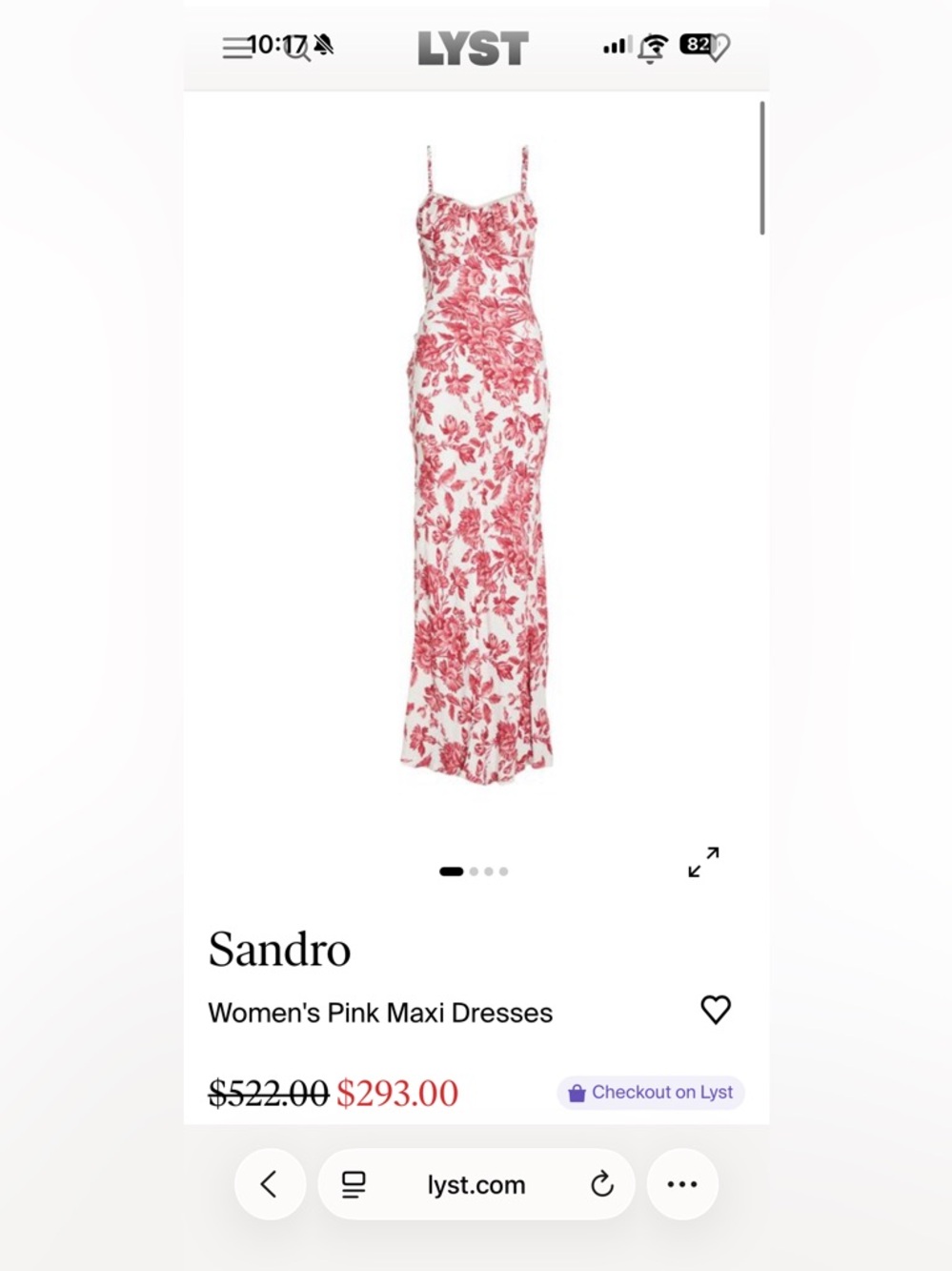 Sandro White Maxi Dress with Pink Floral Print